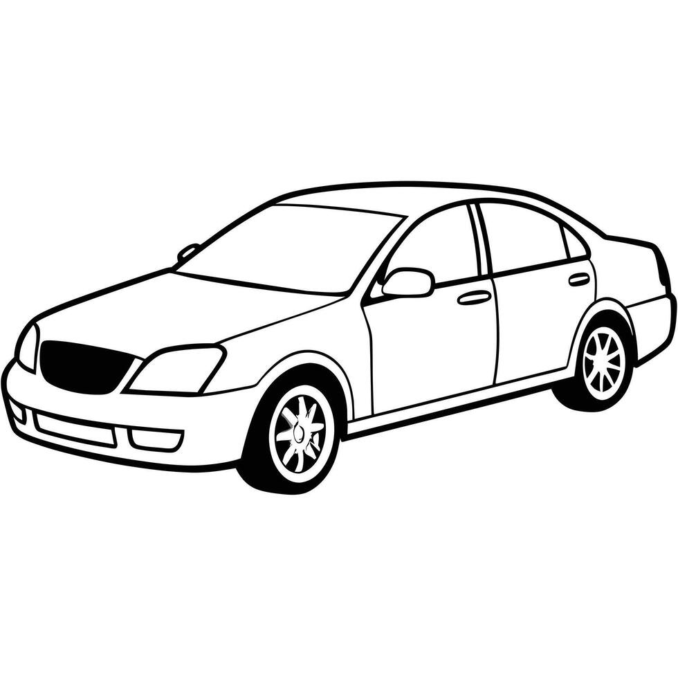 Realistic Car Outline Illustration vector