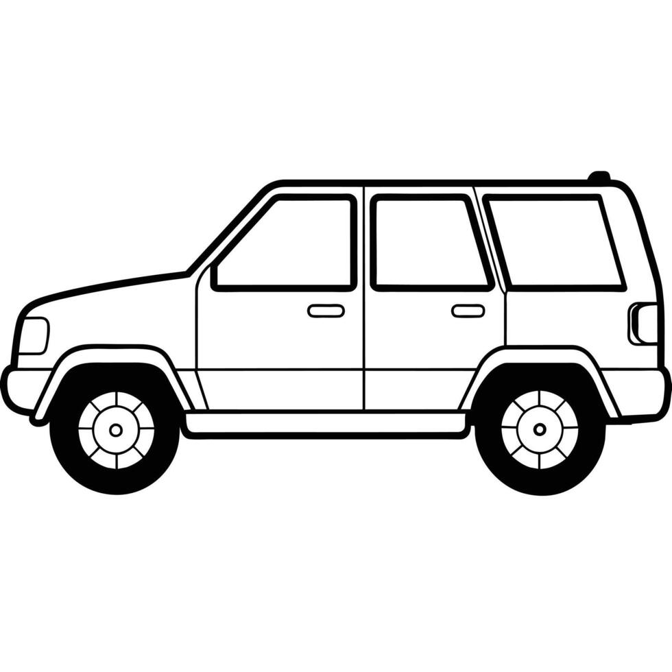 Realistic Car Outline Illustration vector
