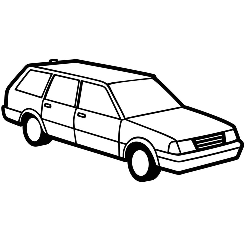Realistic Car Outline Illustration vector