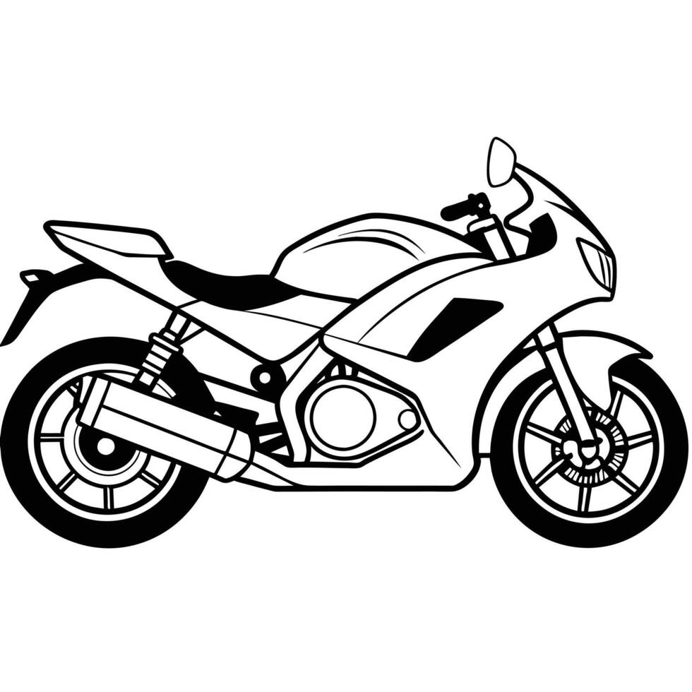 Realistic Motorcycle Outline Illustration concept vector