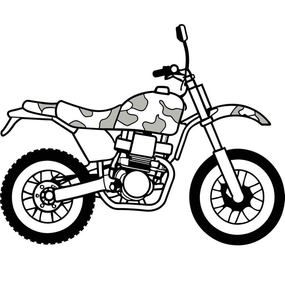 Realistic Motorcycle Outline Illustration vector