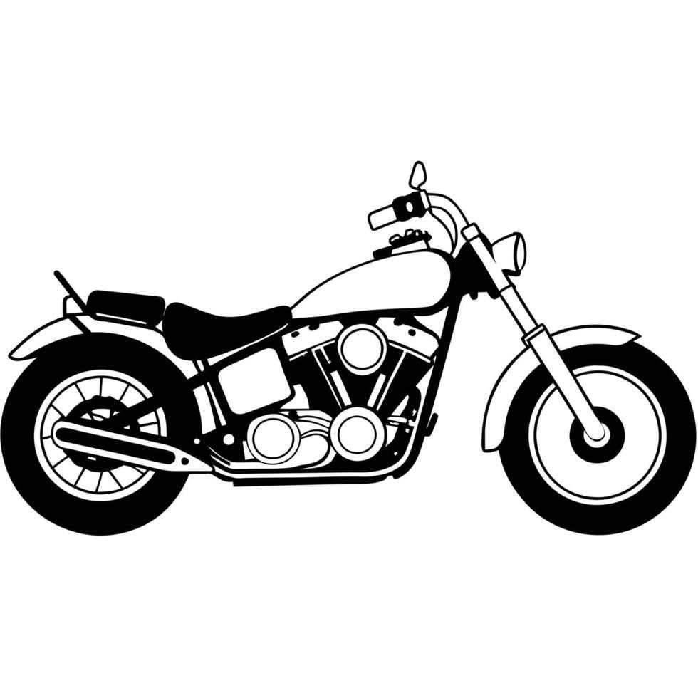 Realistic Motorcycle Outline Illustration concept vector