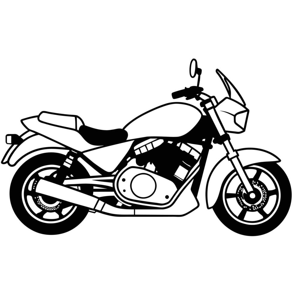 Realistic Motorcycle Outline Illustration concept vector