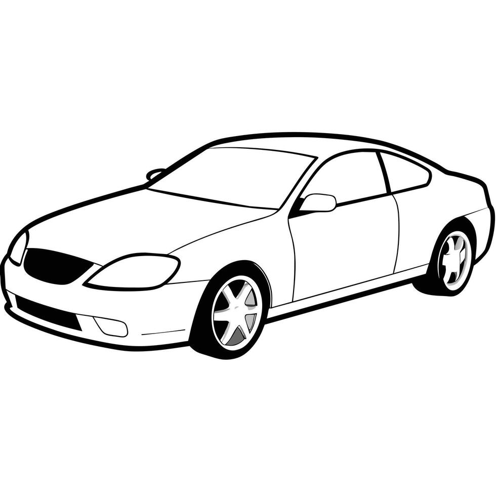 Realistic Car Outline Illustration vector