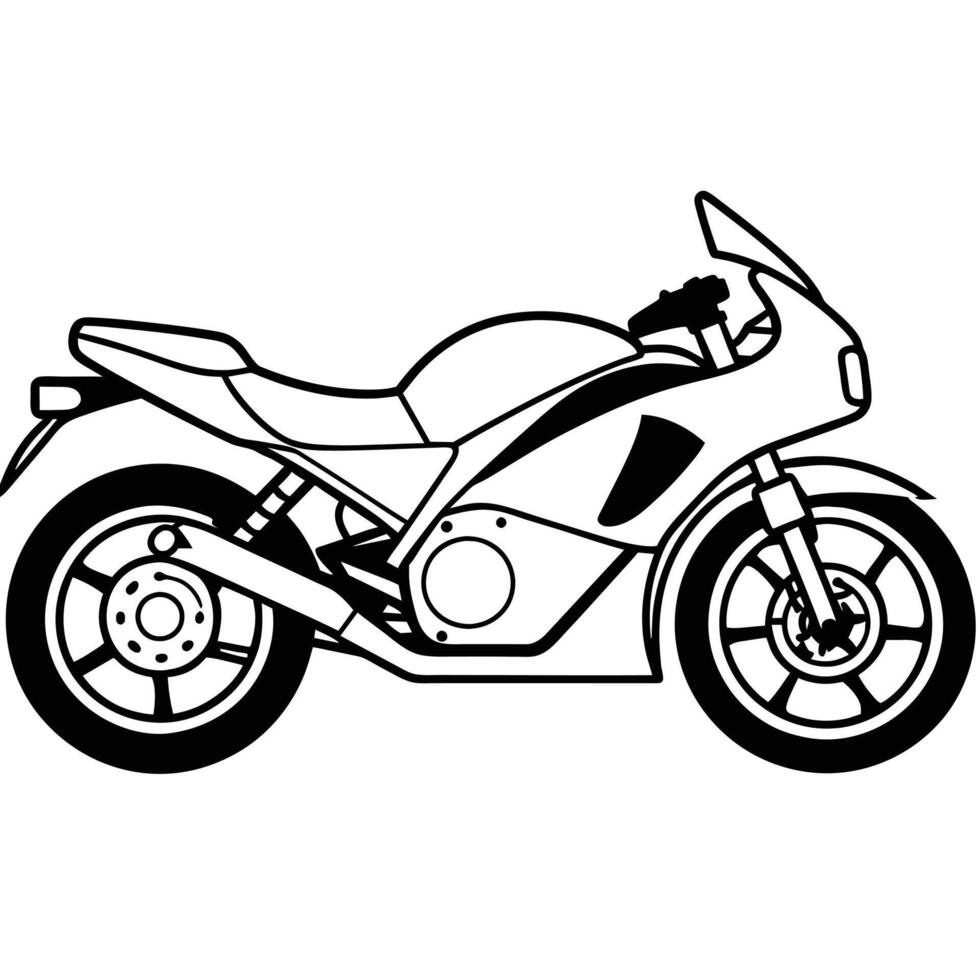 Realistic Motorcycle Outline Illustration concept vector