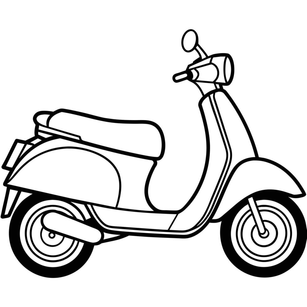 Motorcycle Outline Illustration Concept vector