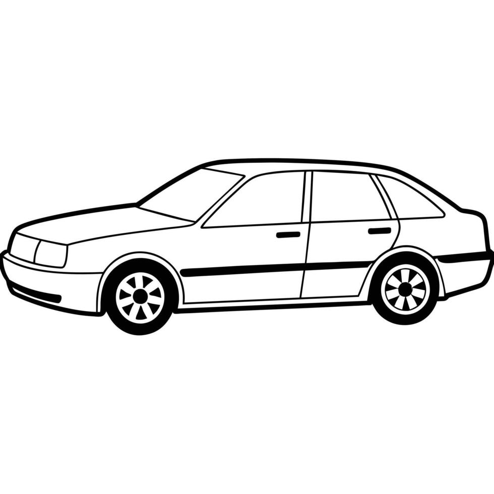 Realistic Car Outline Illustration vector