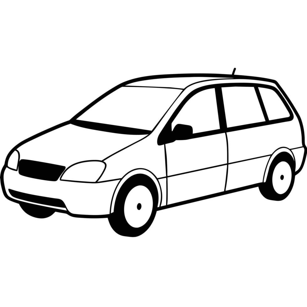 Realistic Car Outline Illustration vector