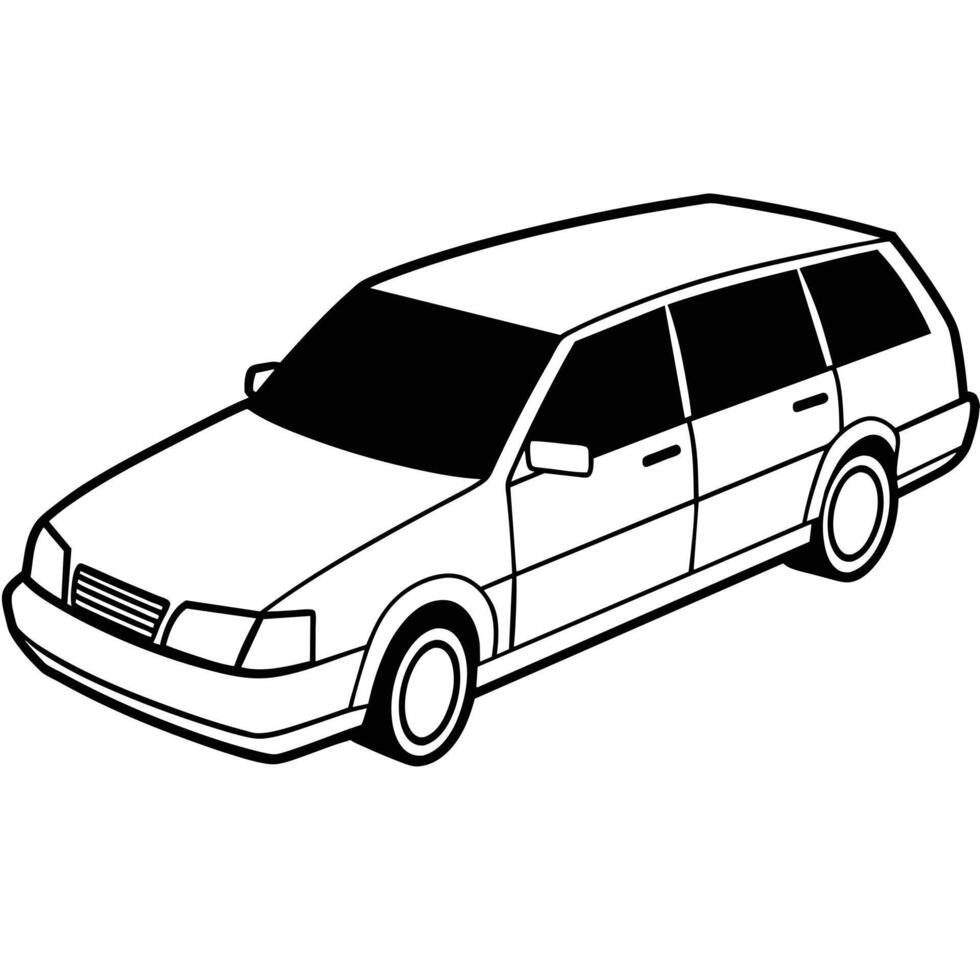 Realistic Car Outline Illustration vector