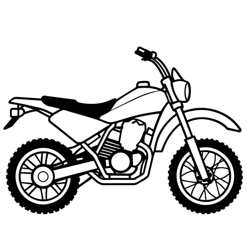 Motorcycle Outline Illustration Concept vector