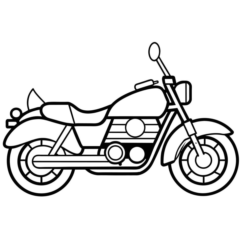 Motorcycle Outline Illustration Concept vector