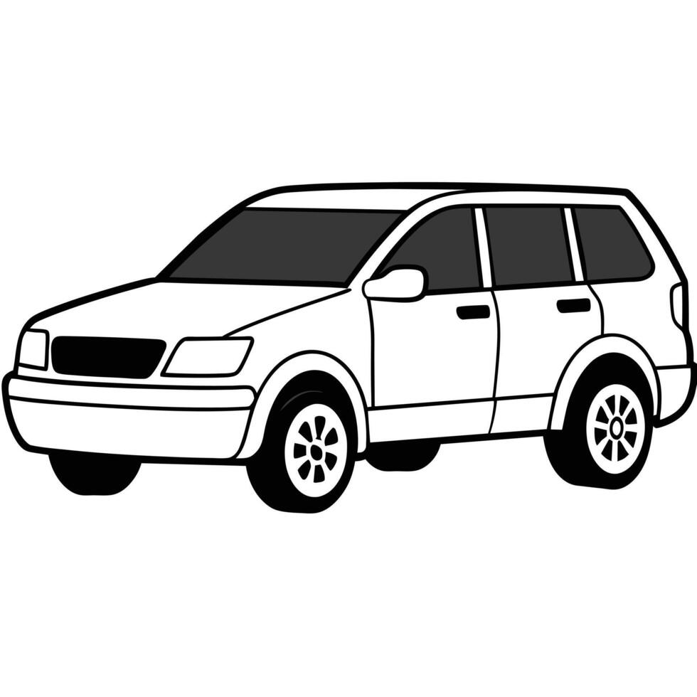 Realistic Car Outline Illustration vector