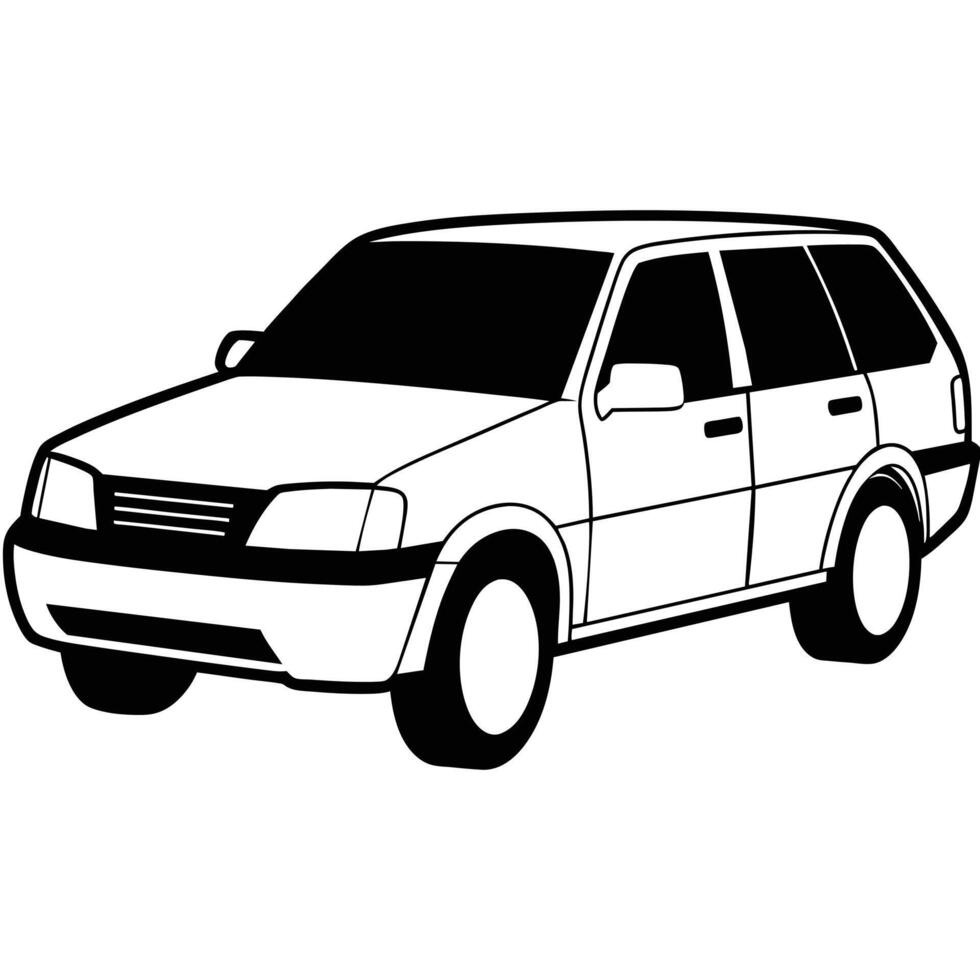 Realistic Car Outline Illustration vector