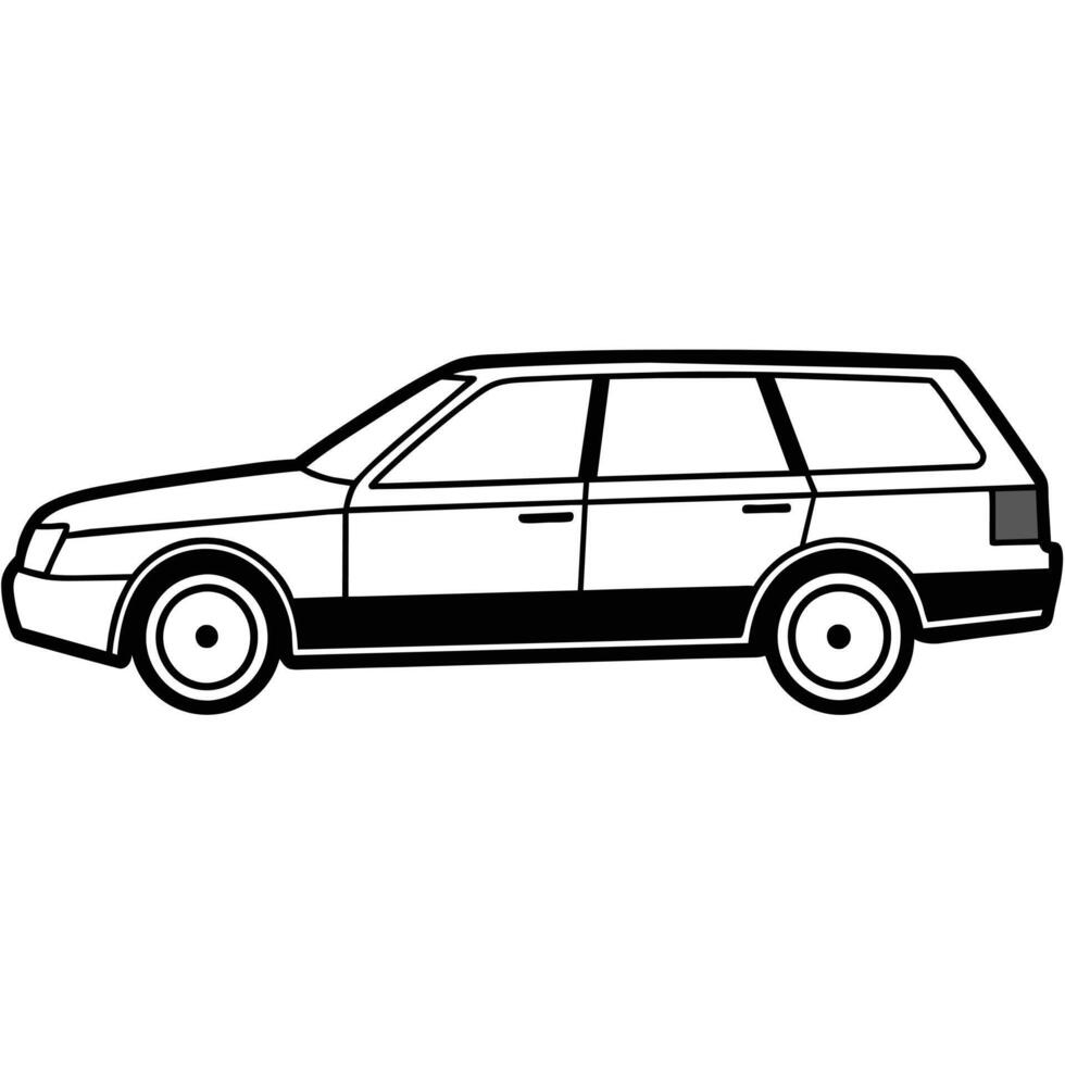 Realistic Car Outline Illustration vector