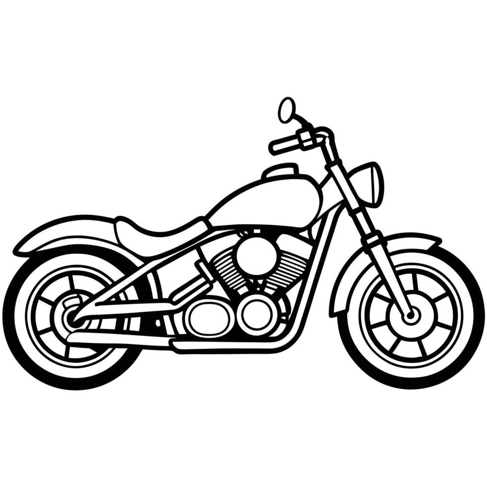 Motorcycle Outline Illustration Concept vector