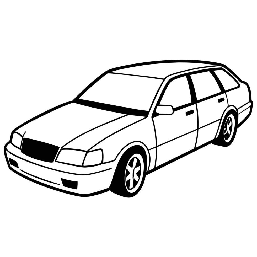 Realistic Car Outline Illustration vector
