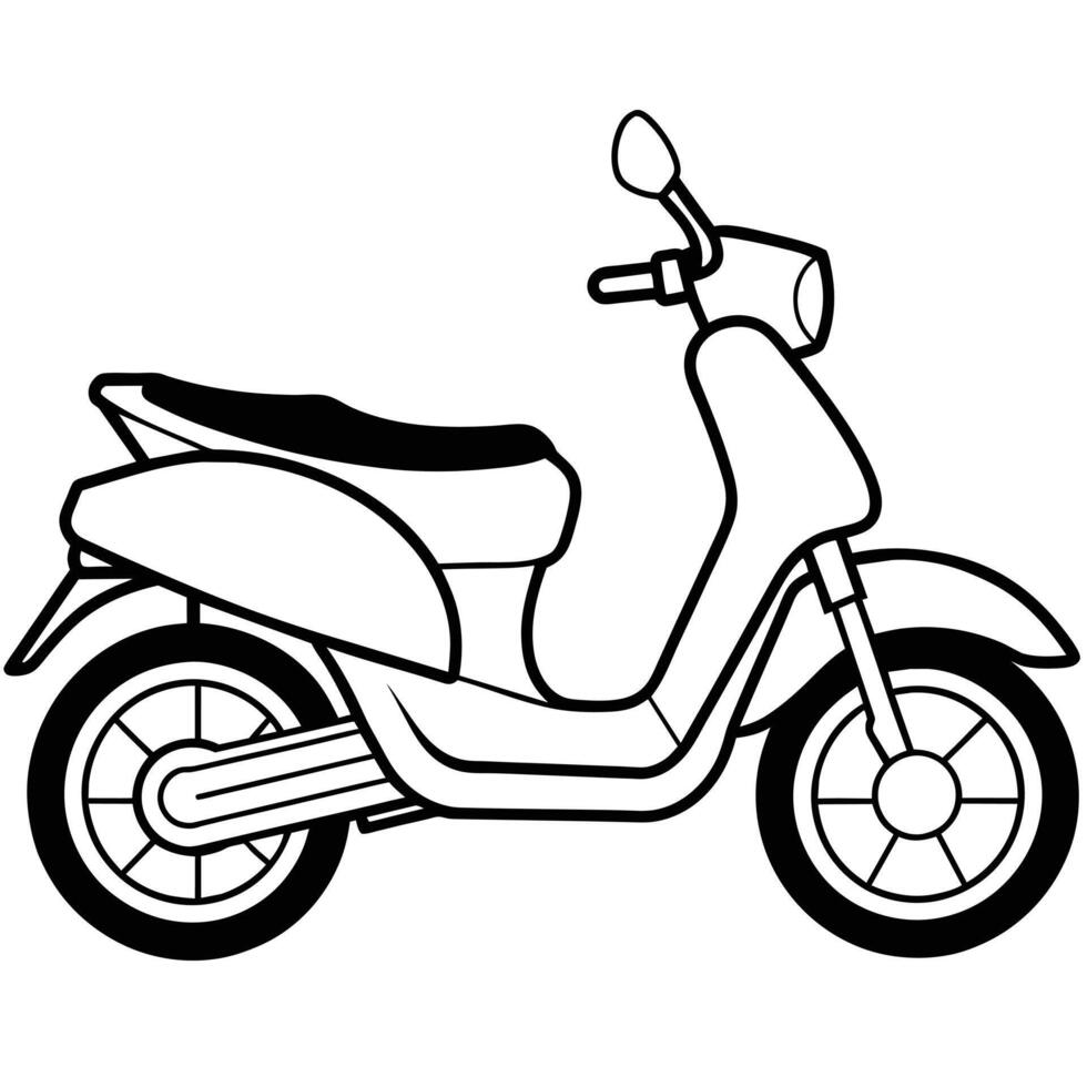 Motorcycle Outline Illustration Concept vector