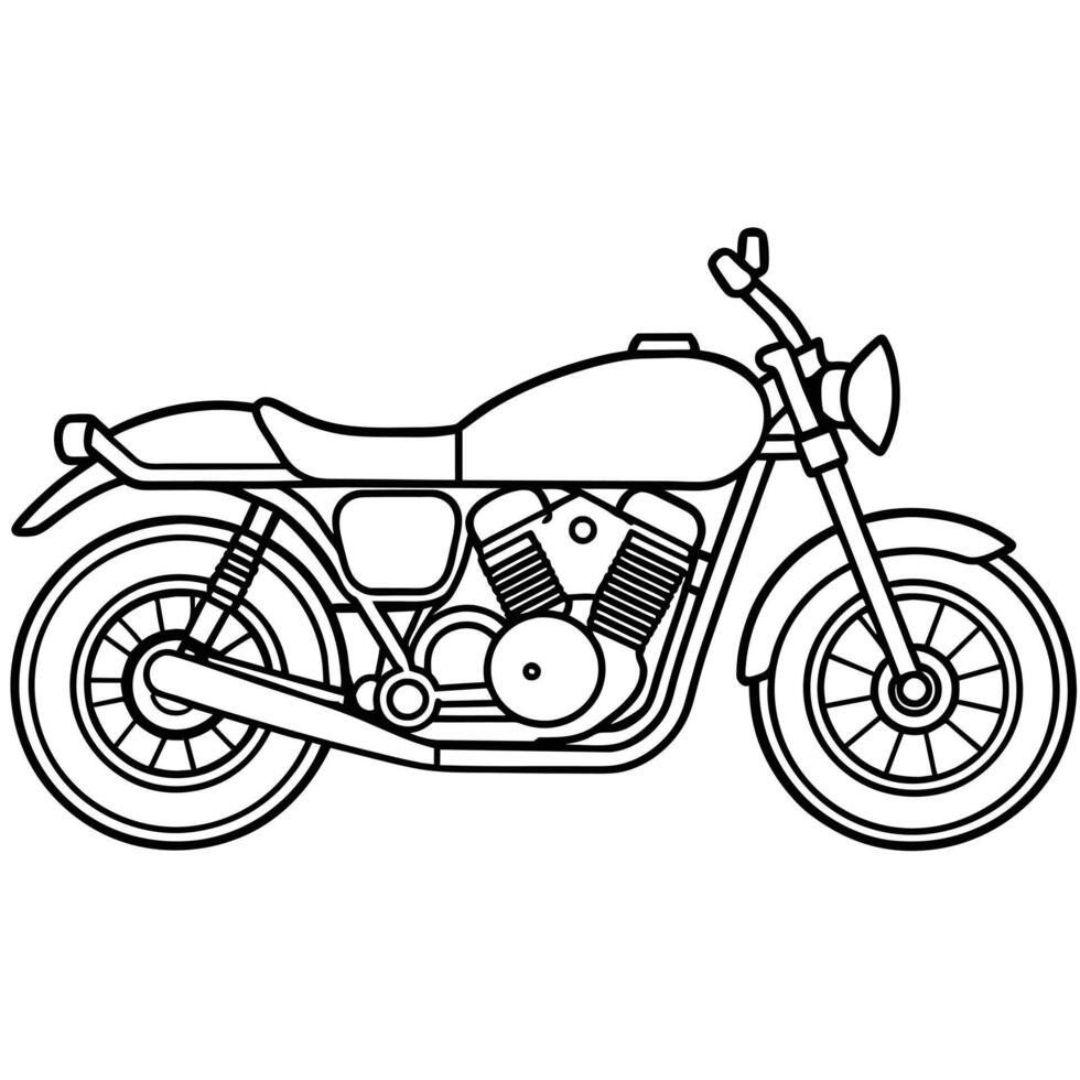 Motorcycle Outline Illustration Concept vector
