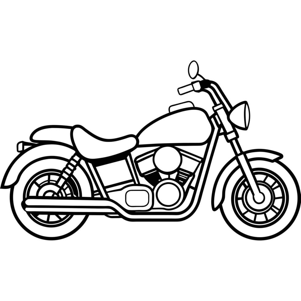 Motorcycle Outline Illustration Concept vector