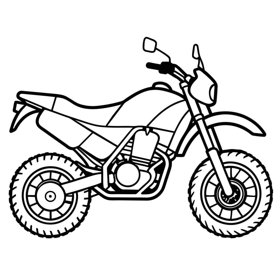 Motorcycle Outline Illustration Concept vector