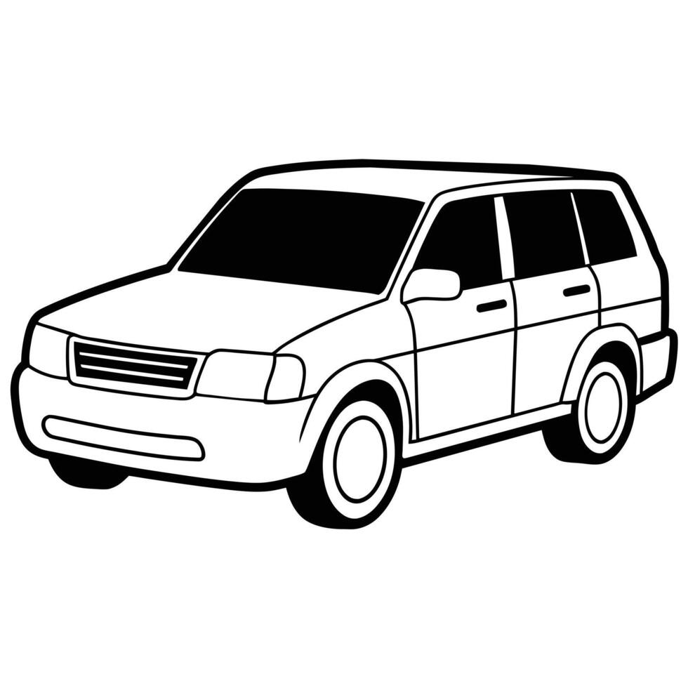 Realistic Car Outline Illustration vector