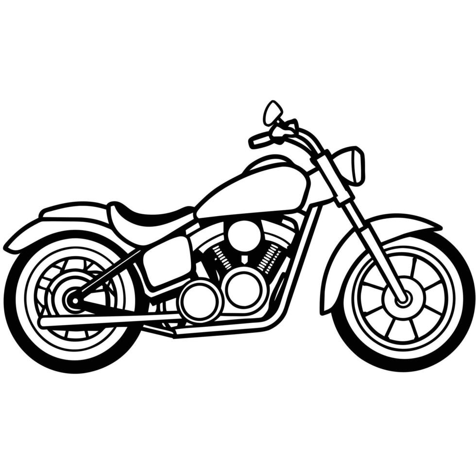 Motorcycle Outline Illustration Concept vector