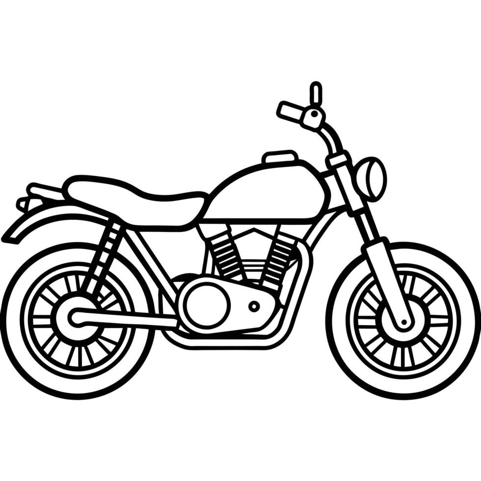 Motorcycle Outline Illustration Concept vector