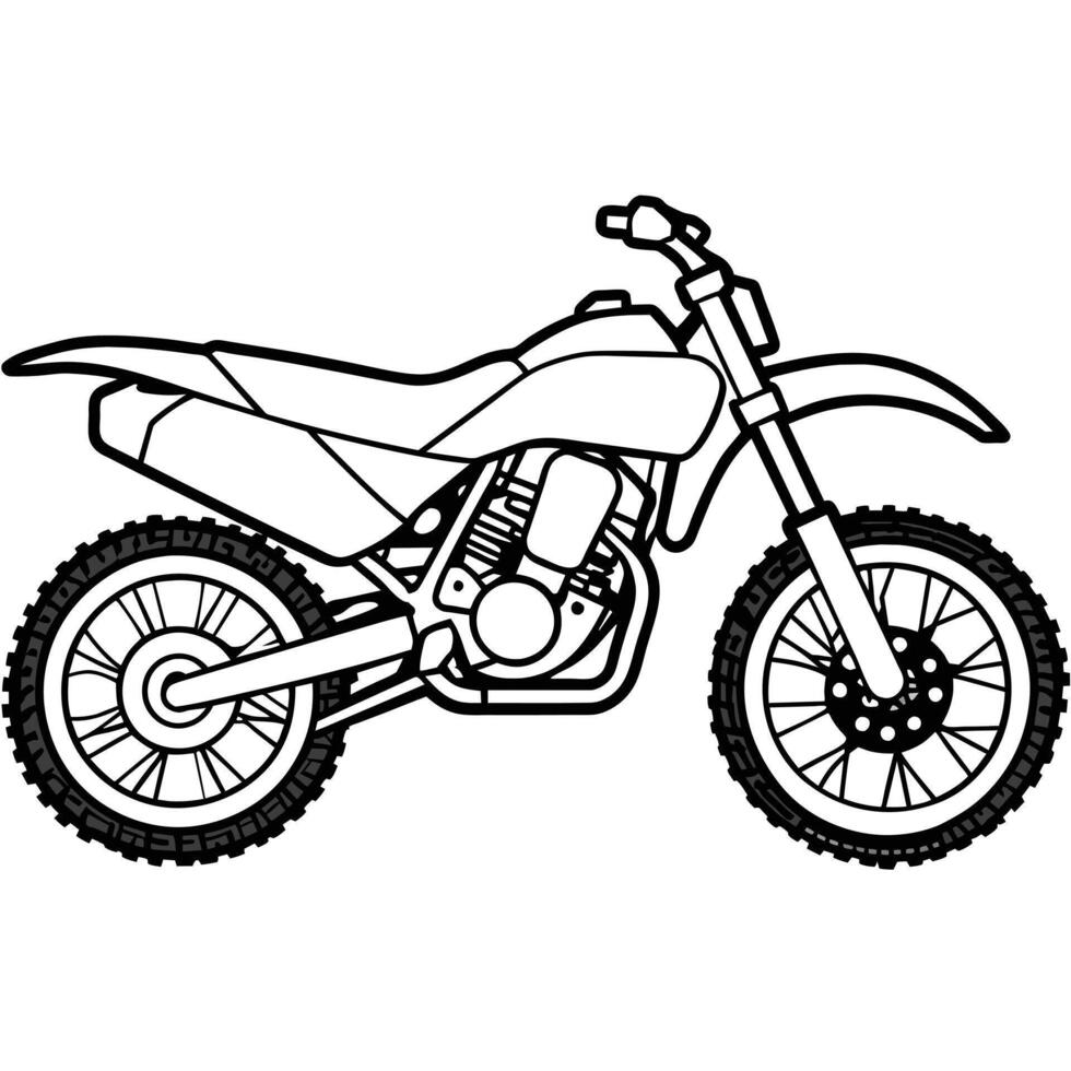 Motorcycle Outline Illustration Concept vector