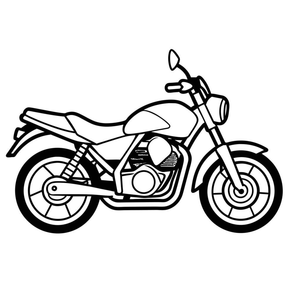 Realistic Motorcycle Outline Illustration concept vector