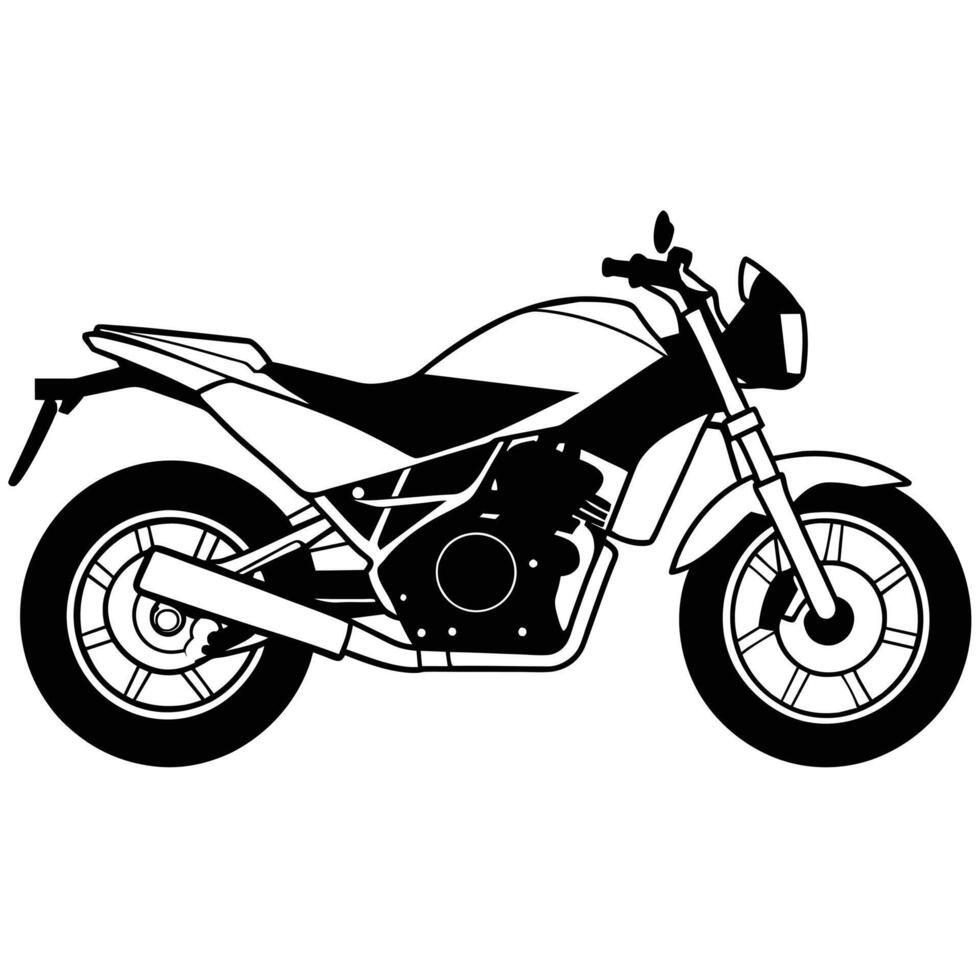 Realistic Motorcycle Outline Illustration concept vector