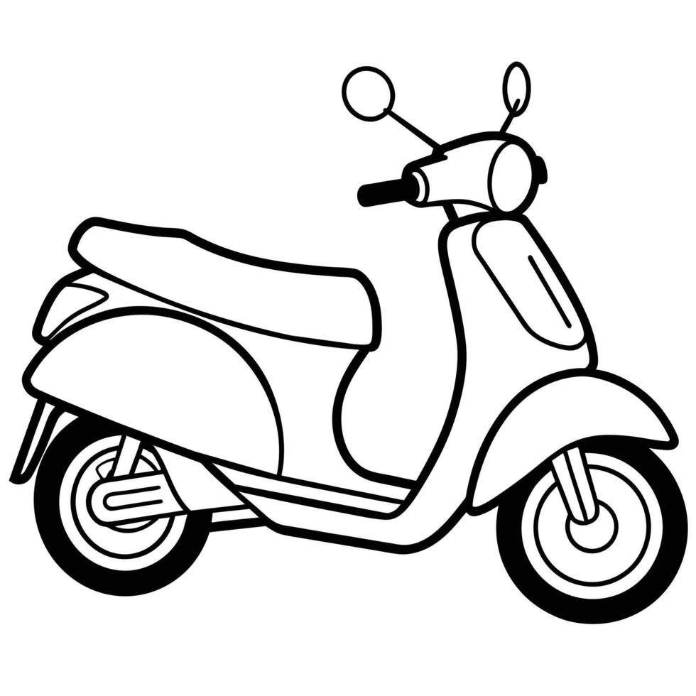 Realistic Motorcycle Outline Illustration concept vector