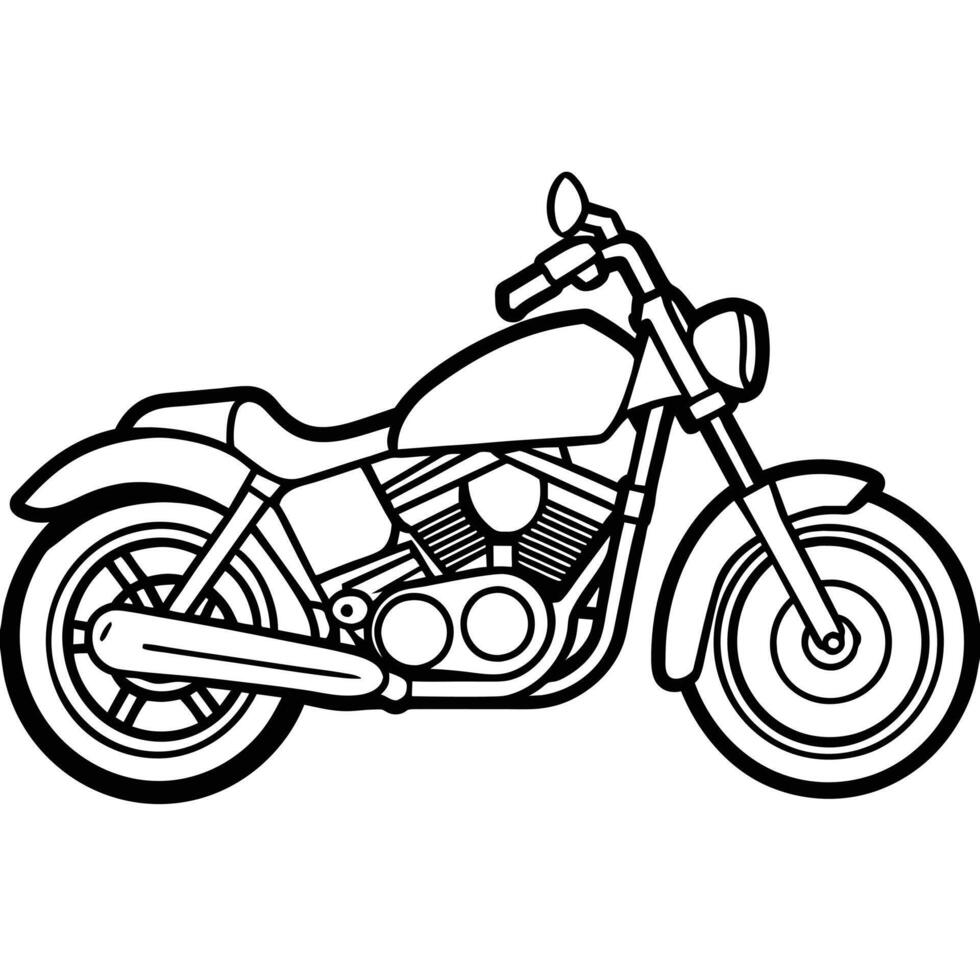 Realistic Motorcycle Outline Illustration concept vector