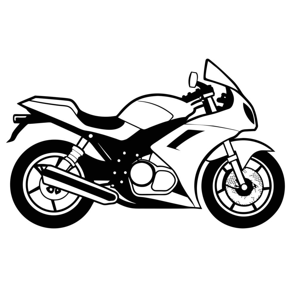 Realistic Motorcycle Outline Illustration concept vector