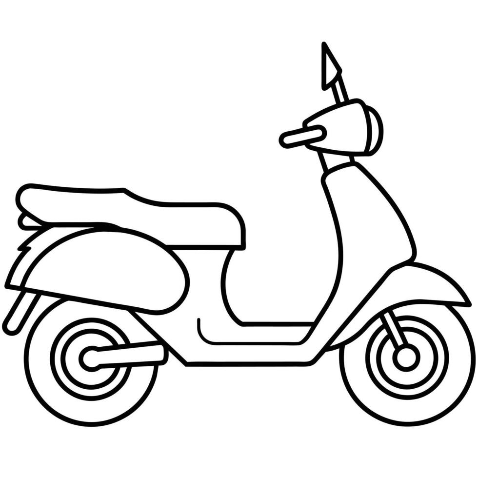 Realistic Motorcycle Outline Illustration vector