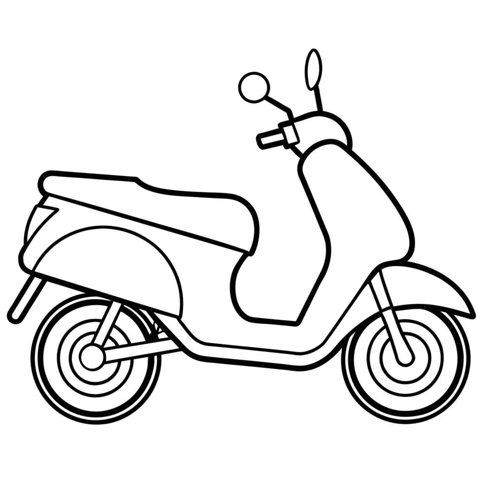 Realistic Motorcycle Outline Illustration vector