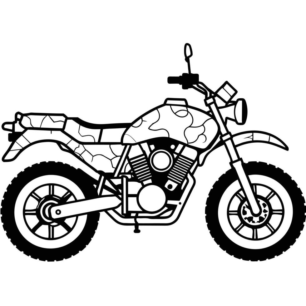 Realistic Motorcycle Outline Illustration vector