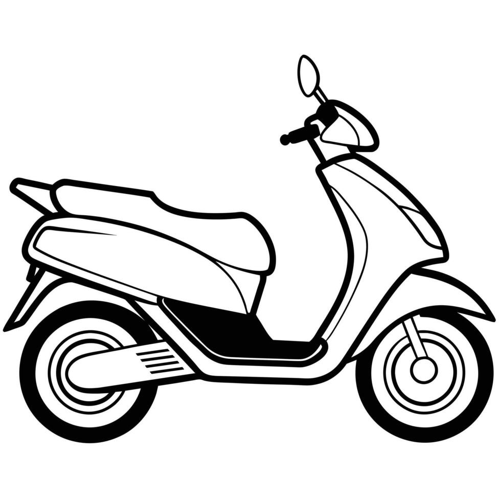 Realistic Motorcycle Outline Illustration vector