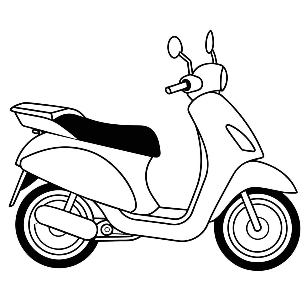 Realistic Motorcycle Outline Illustration vector