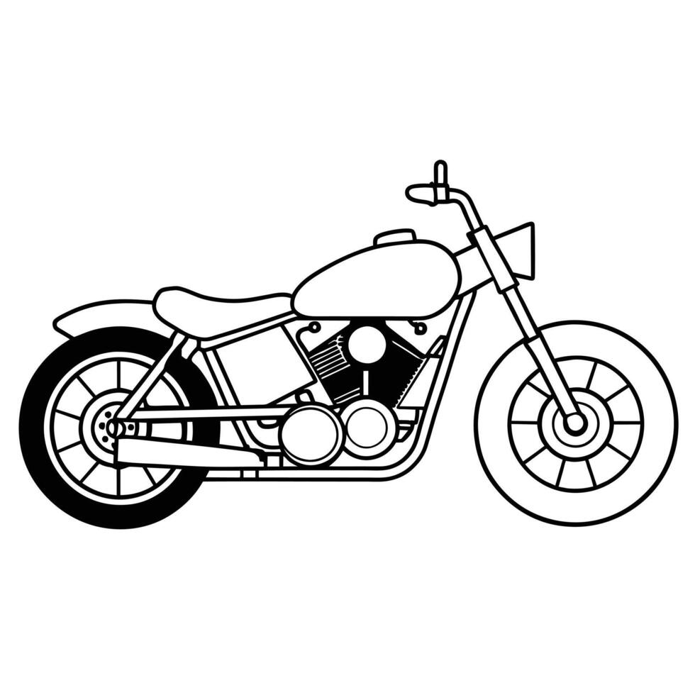 Realistic Motorcycle Outline Illustration vector