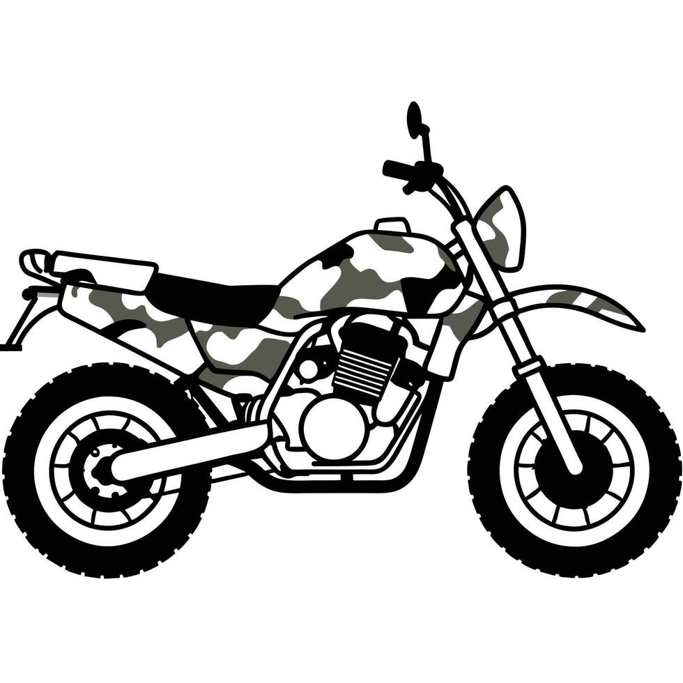 Realistic Motorcycle Outline Illustration vector