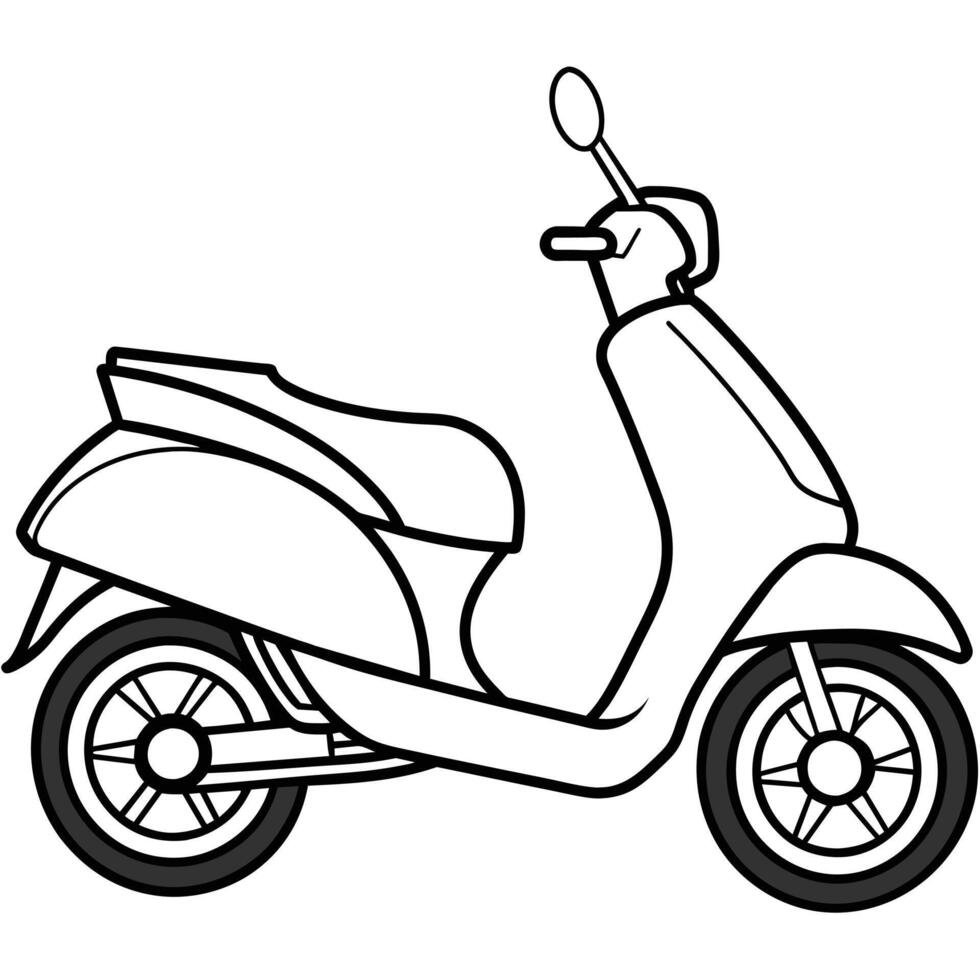 Realistic Motorcycle Outline Illustration vector