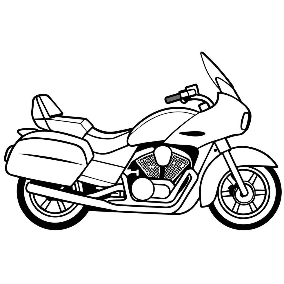 Realistic Motorcycle Outline Illustration concept vector