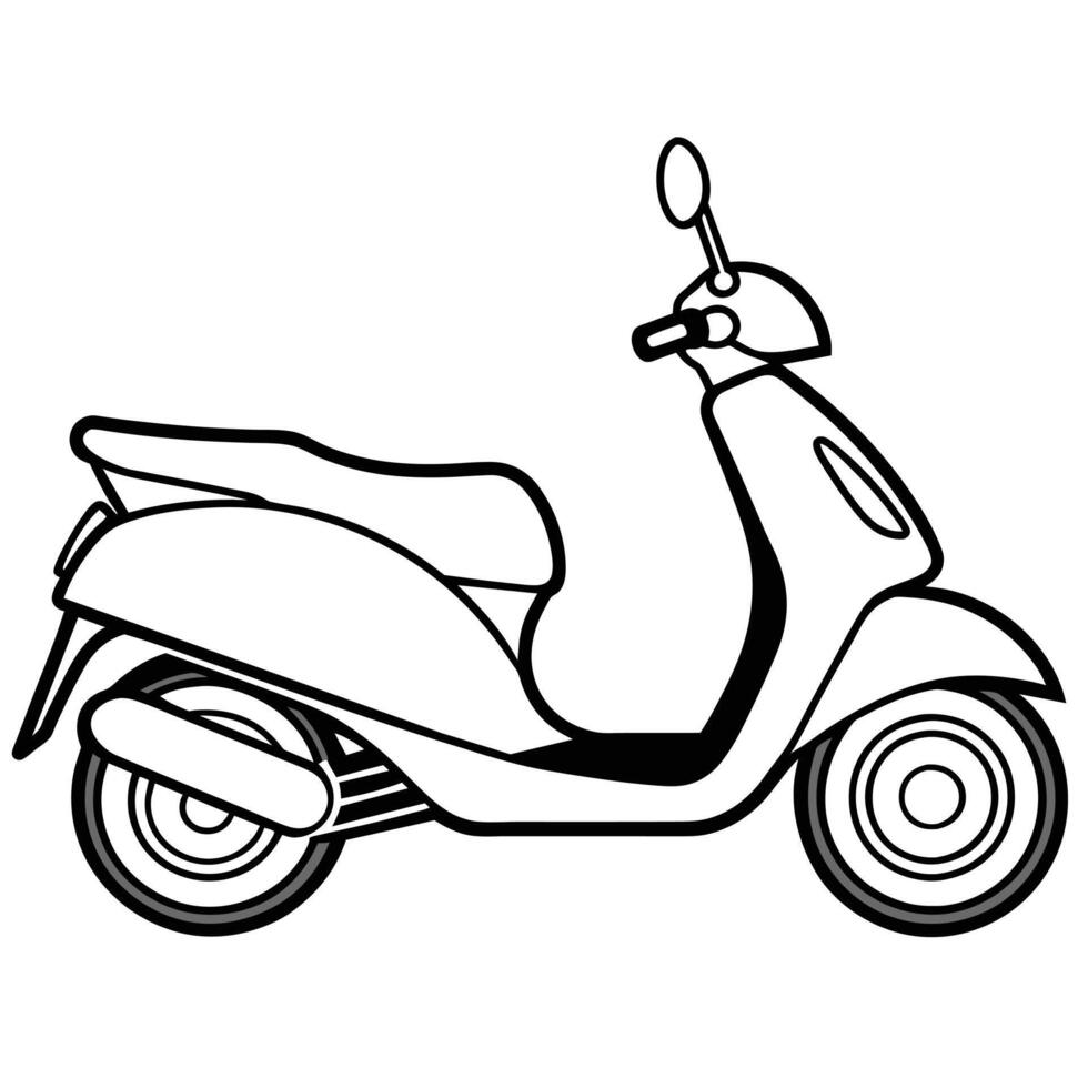 Realistic Motorcycle Outline Illustration vector
