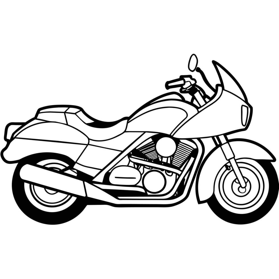 Realistic Motorcycle Outline Illustration vector
