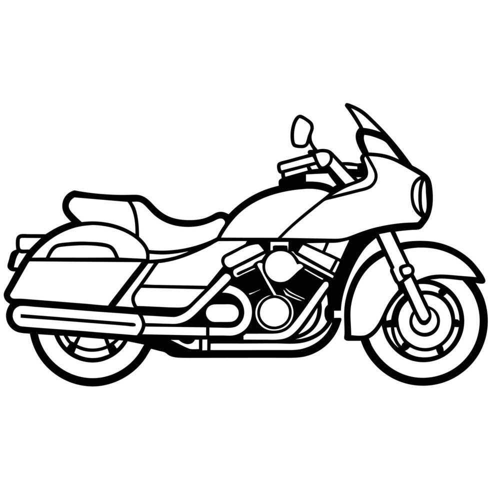 Realistic Motorcycle Outline Illustration concept vector