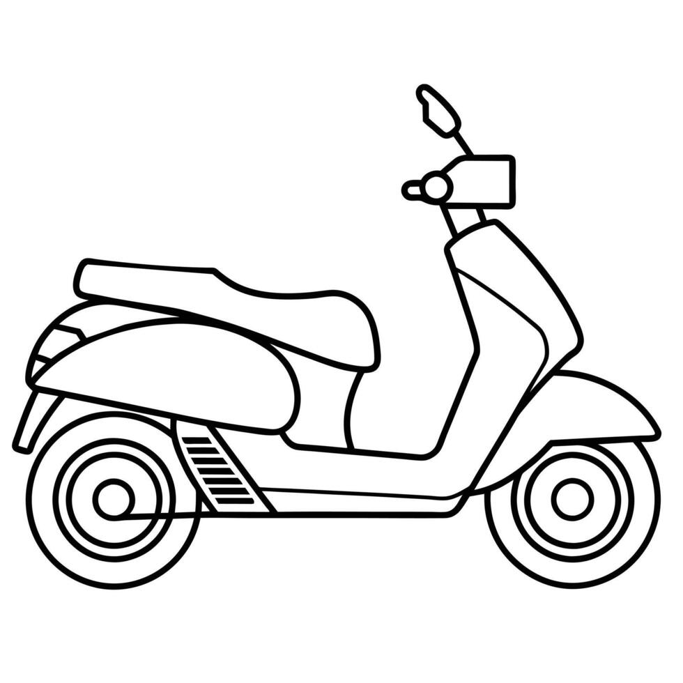 Realistic Motorcycle Outline Illustration vector