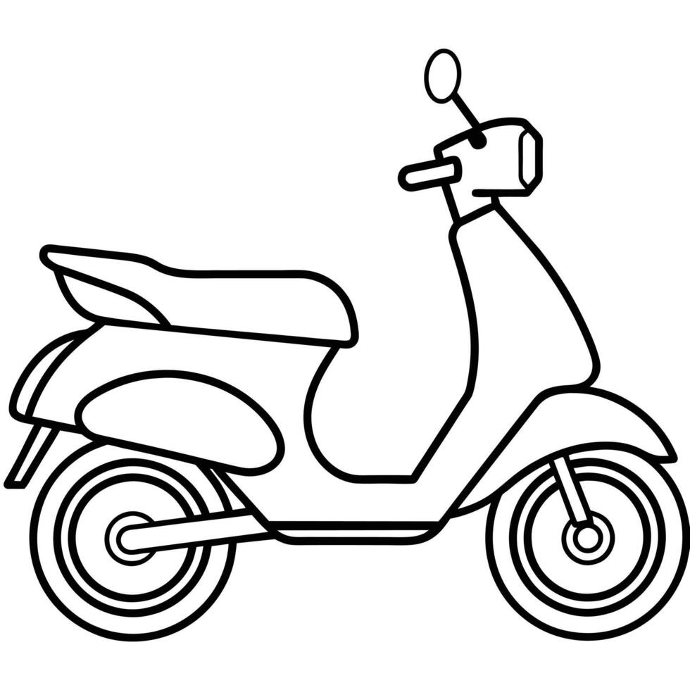 Realistic Motorcycle Outline Illustration vector