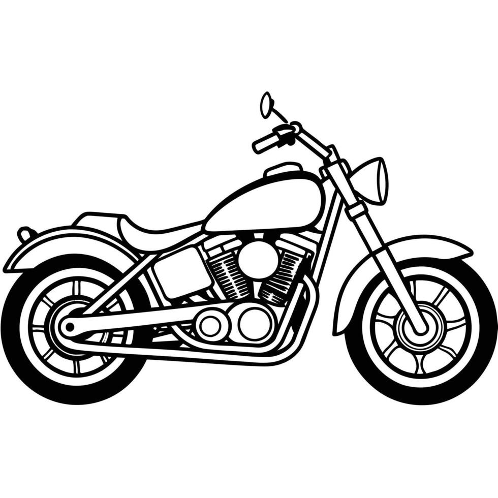 Realistic Motorcycle Outline Illustration concept vector