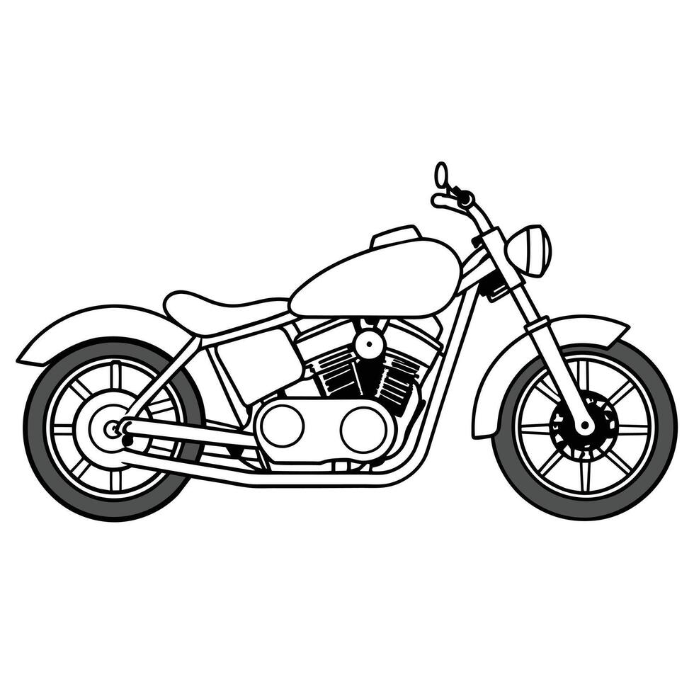 Realistic Motorcycle Outline Illustration vector