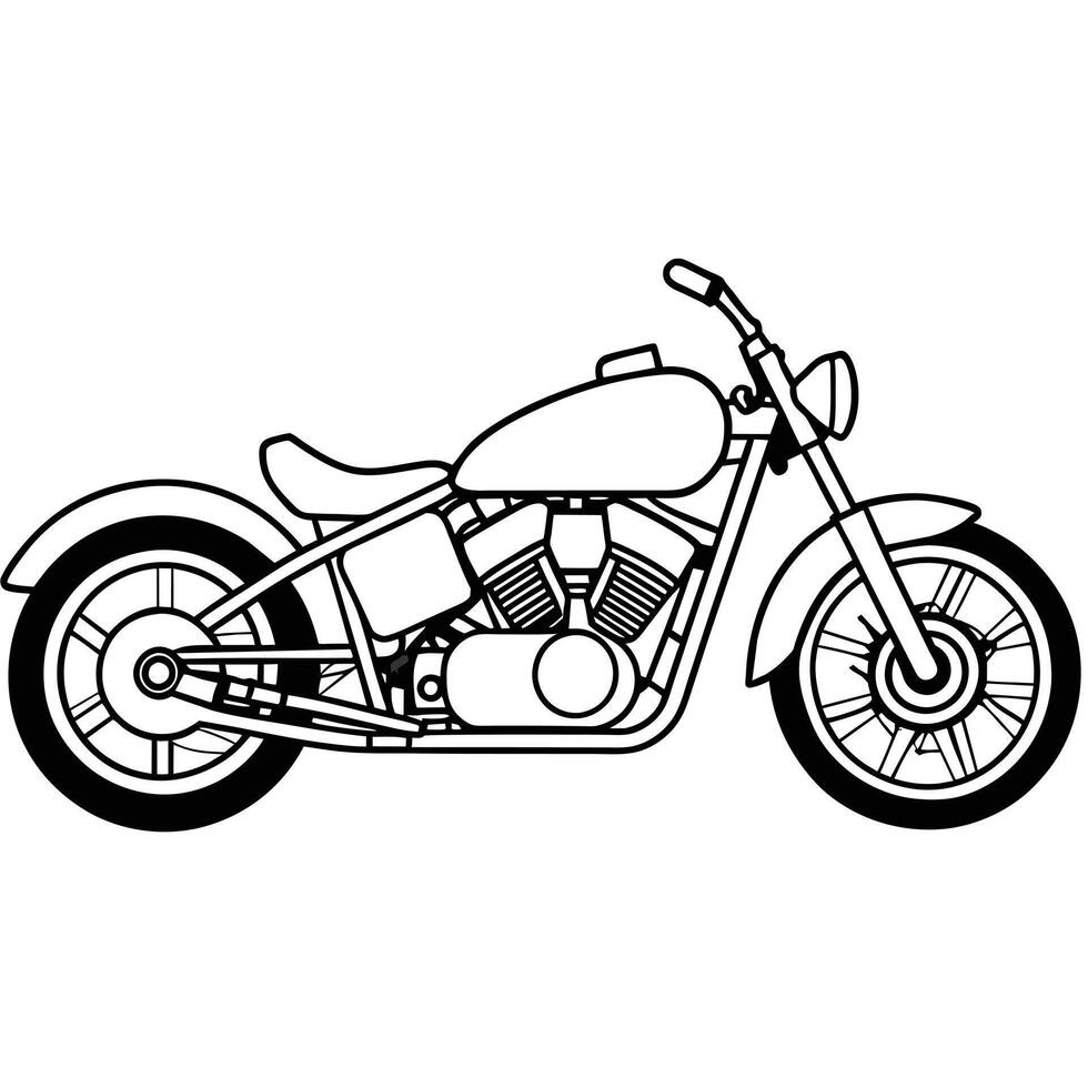 Realistic Motorcycle Outline Illustration vector